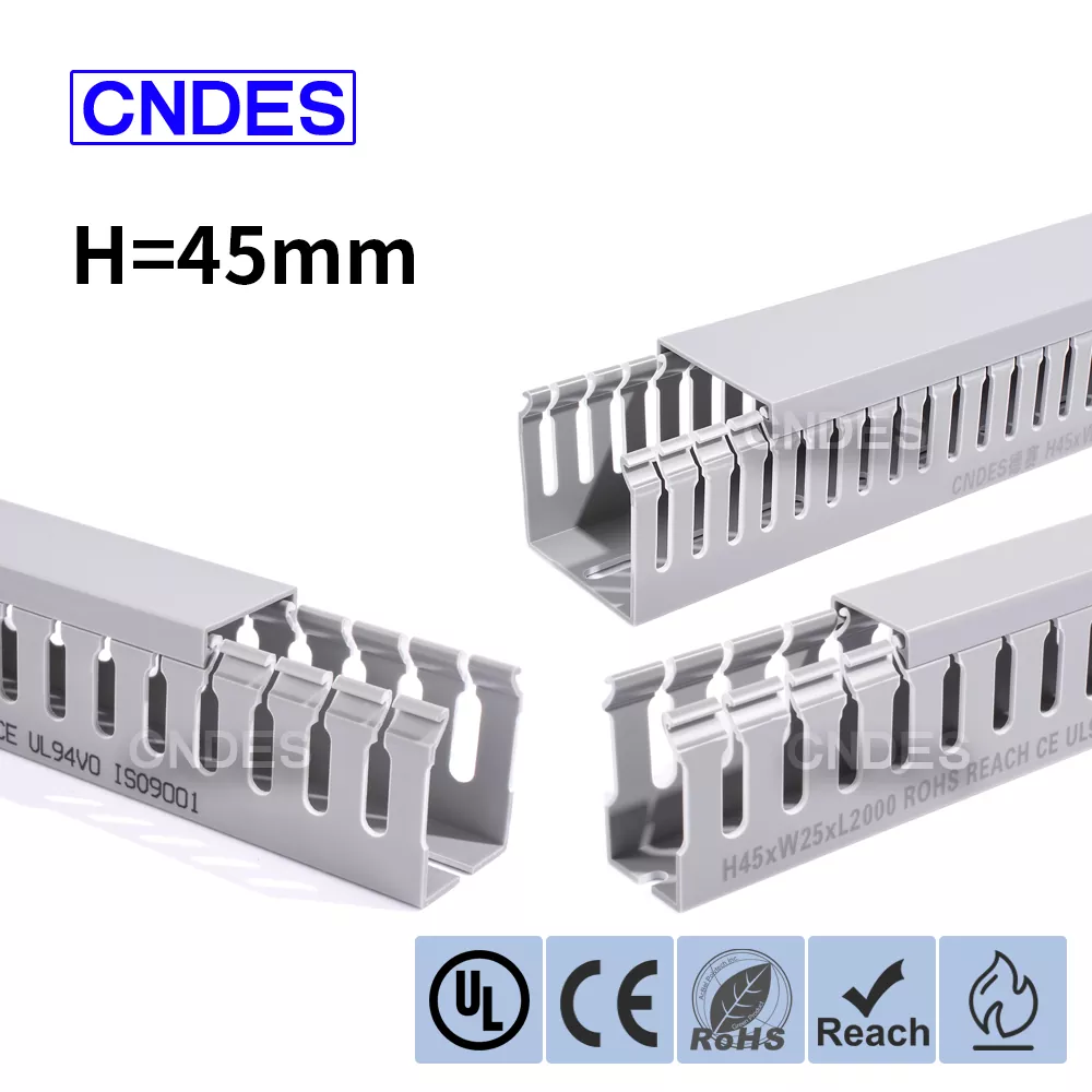 45mm उचाइ स्लटेड PVC तार कभर डक्ट