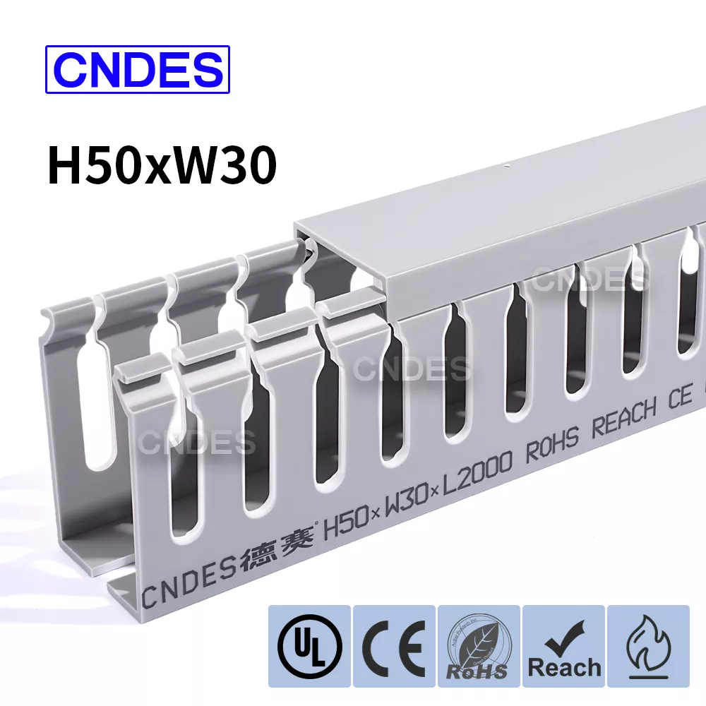50×30 स्लटेड PVC केबल संगठन डक्ट