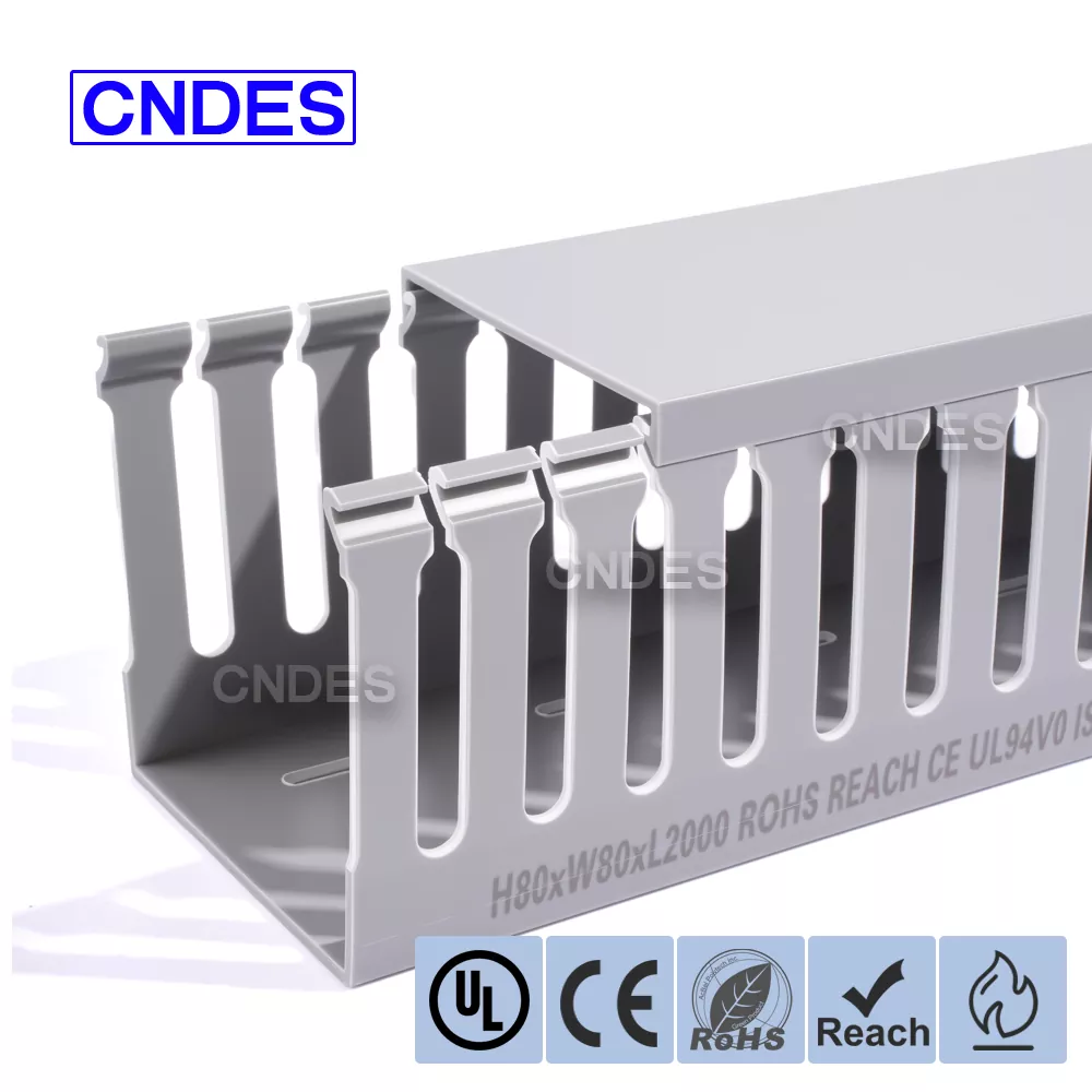 80×80 स्लटेड PVC स्विचबोर्ड तारिङ डक्ट