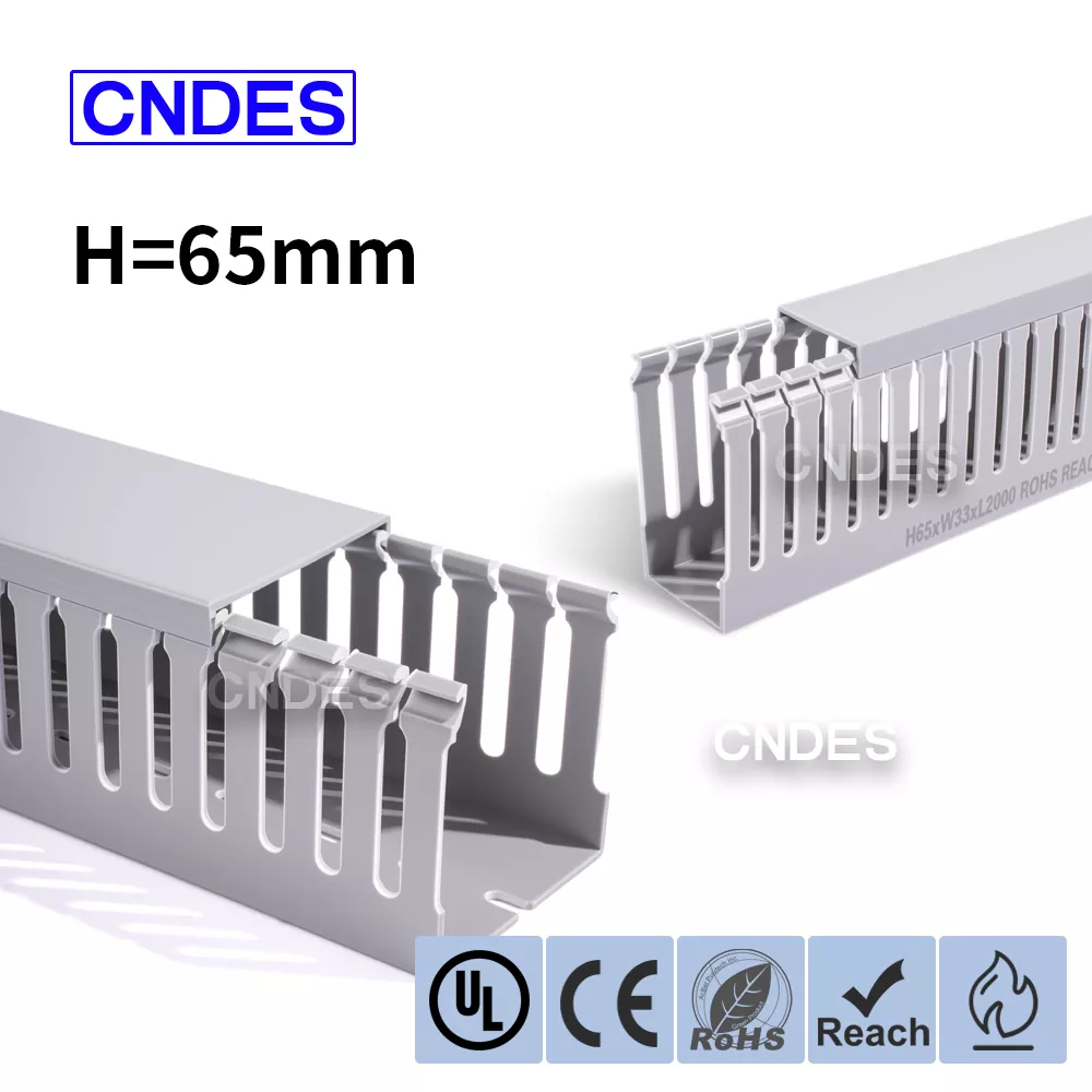 65mm उचाइ स्लटेड PVC औद्योगिक तार नलिका